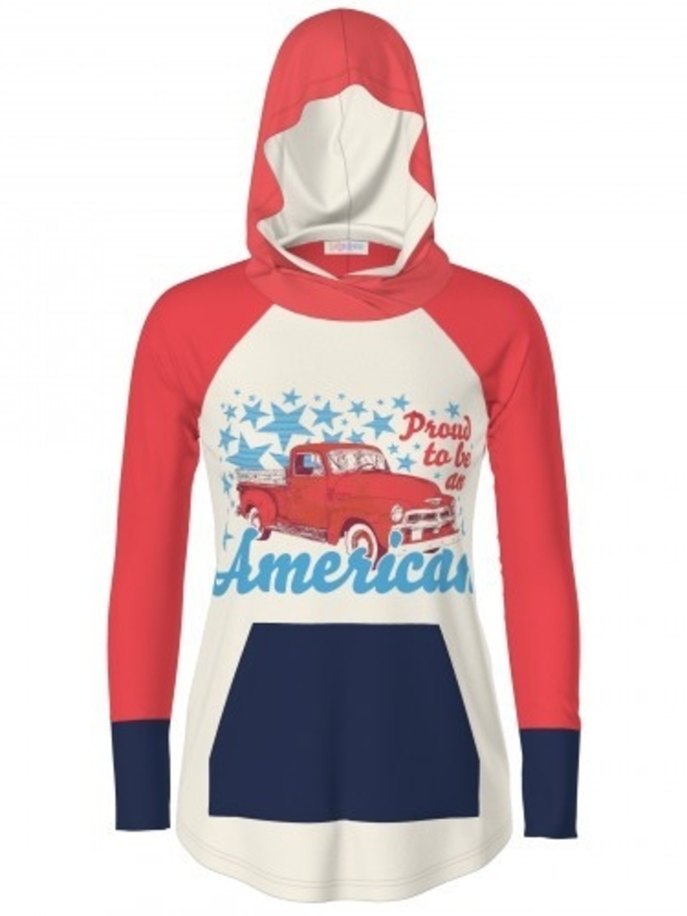 Proud To Be An AMERICAN' Graphic Hoodie Top